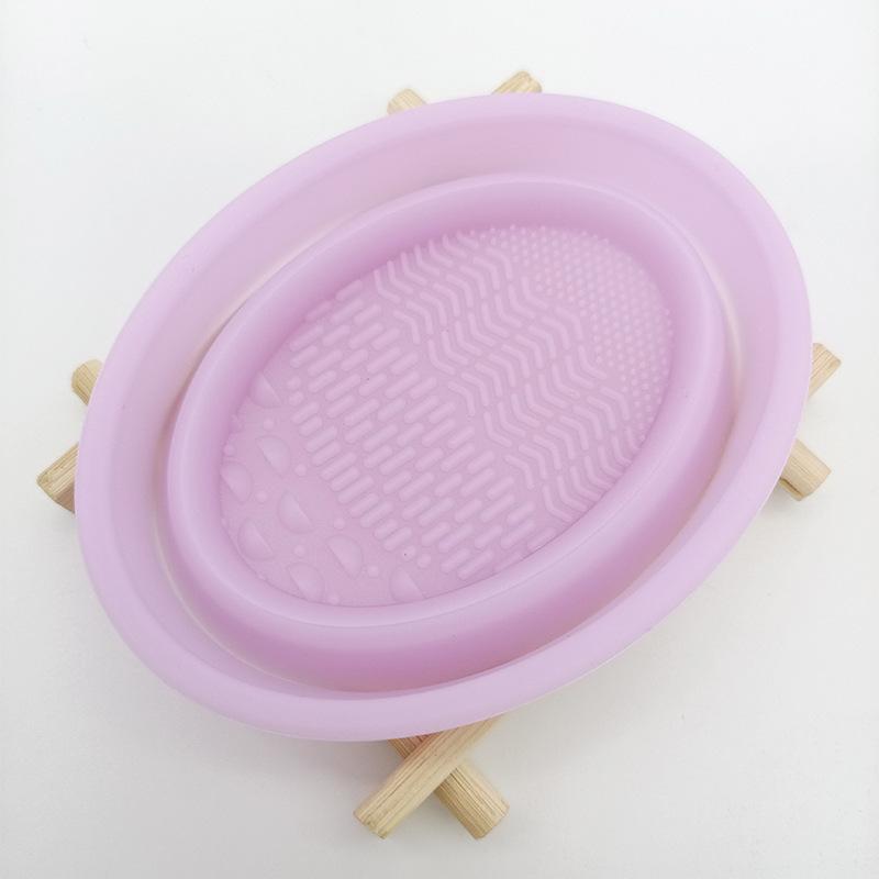 Silicone Makeup Brush Cleaning Tool Foldable Silicone Bowl Beauty Egg Sponge Powder Puff Washing Portable Scrub Mat Beauty Tools
