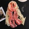 Double-Color Matching Women Scarf 70*190 Cm Female Fashion Cut Flower Hollow Petal Imitation Silk Wool Scarf Versatile Scarf