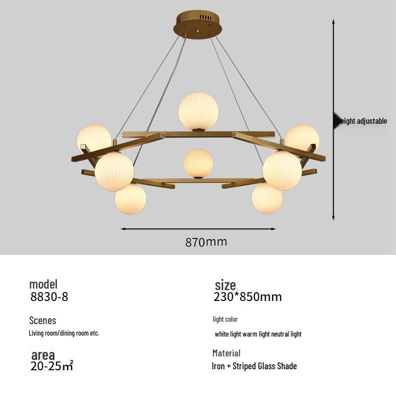 Nordic Modern Luxury Chandelier - Minimalist Living Room, Bedroom & Restaurant Lighting Fixture with Unique, Atmospheric Design.