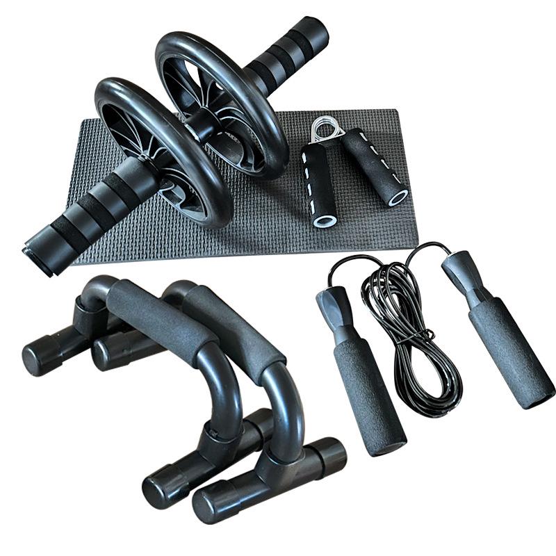 5-Piece Fitness Set: Ab Wheel & Push-Up Bars for Comprehensive Core Training