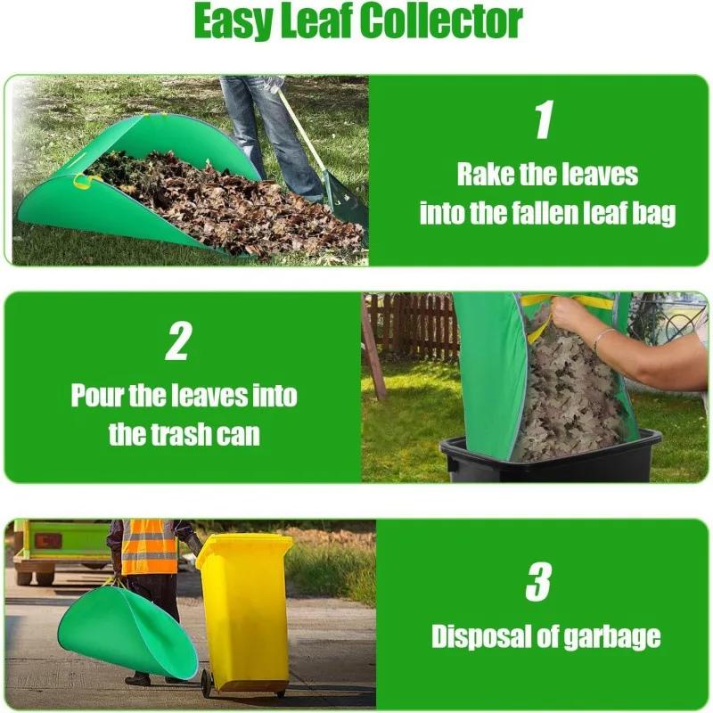Portable Pop-up Leaf Collection Bag Reusable Yard Garden Bag Leaf Collector Garden and Yard Waste Storage