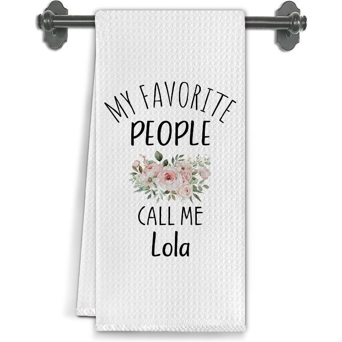 Grandma Kitchen Towels, Grandmother Gifts from Grandkids Dish Tea Towels for Kitchen Decor,My Favorite People Call Me Grandma Decorative Hand Towel