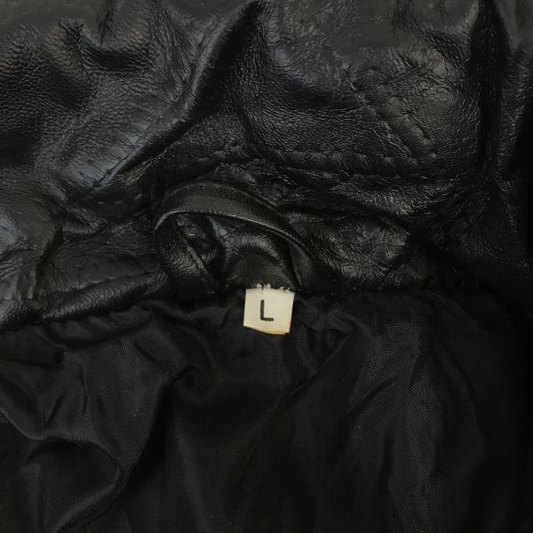 Daiei Trading Lamb Leather Sten Collar Coat Men L Black Quilted(USED)