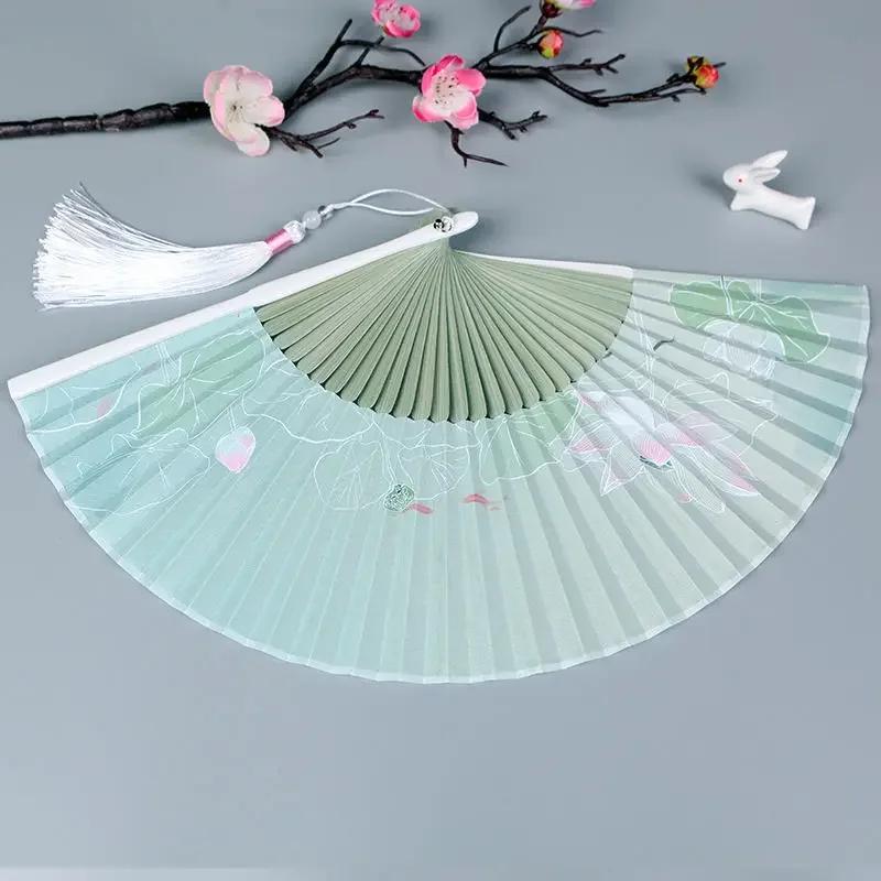 Vintage Chinese Style Portable Folding Fan Party Wedding Dance Hand Fans Summer Bamboo Craft Gift Room Decoration Ornaments New