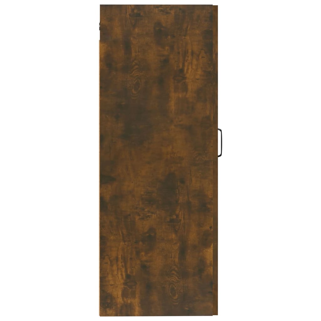 Wall Mounted Cabinet in Smoked Oak Finish 35 x 34 x 90 cm Particleboard