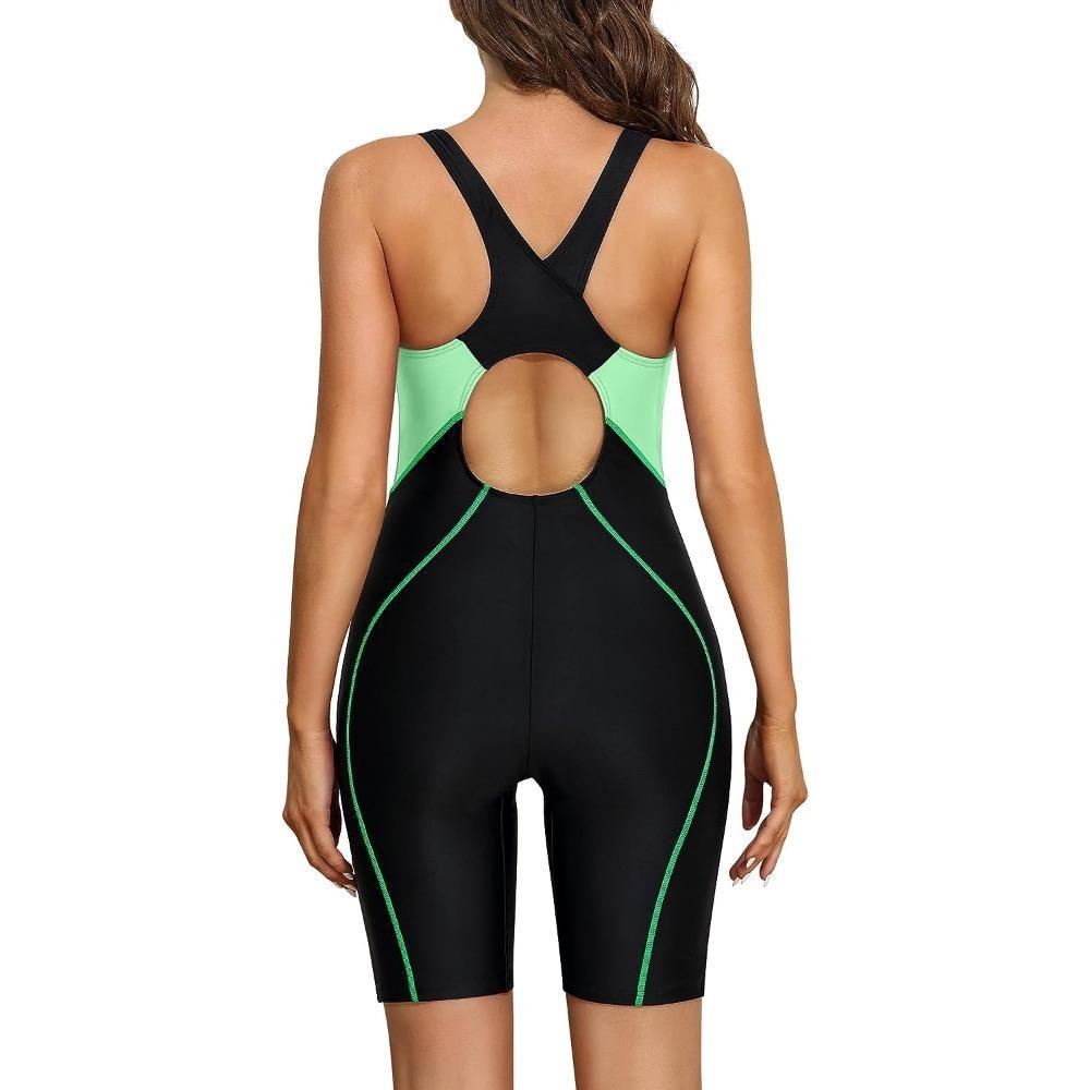 CHARMLEAKS Athletic One Piece Swimsuits for Women Boyleg Swimwear Racerback Bathing Suits