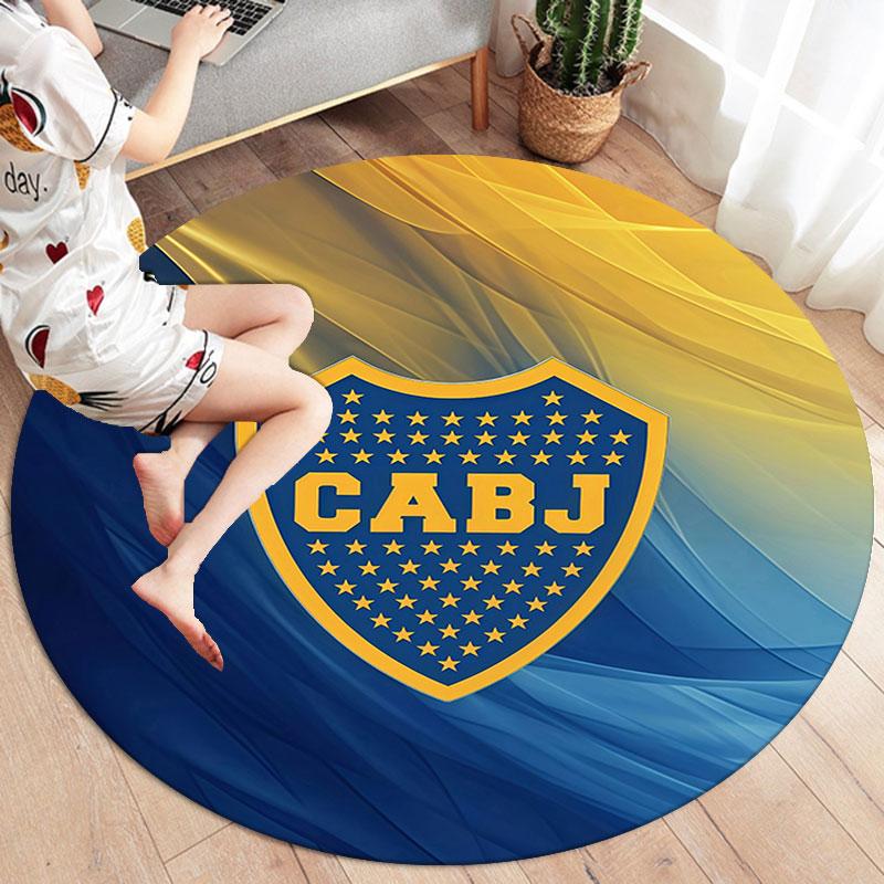 Boca Juniors Round Area Rug,Carpet Rug for Living Room Bedroom Sofa Playroom Decor,Non-slip Floor Mat