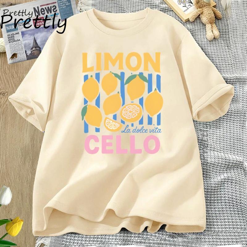 Limoncello T Shirt Summer Fuits La Dolce Vita Lemon Tee Retro Italian Summer TShirt Graphic Tee Y2k Clothes Short Sleeve Unisex