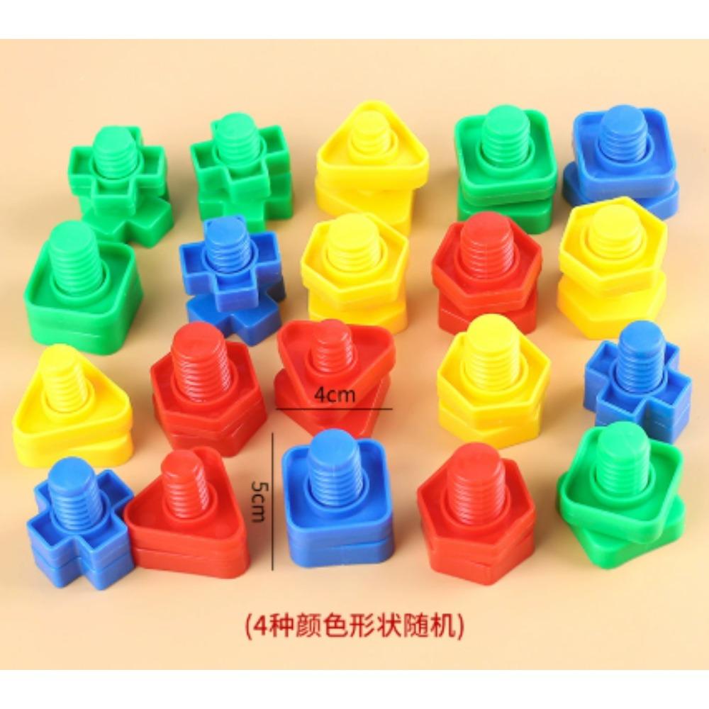 Screw Building Blocks Nut Shape Match Puzzle Toys For Children Infant Montessori Shape Color Recognize Educational Toys