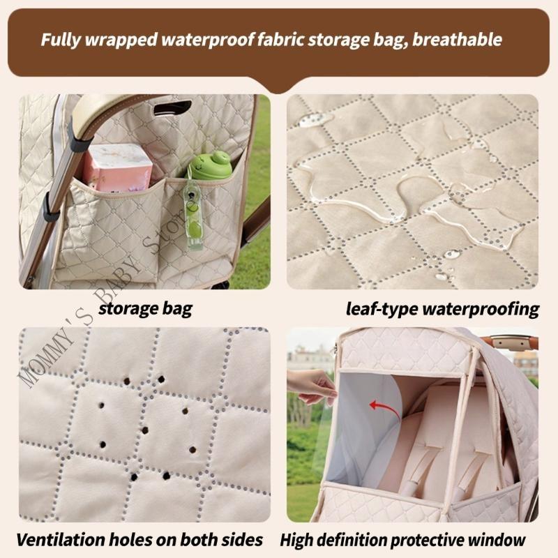 H3CD Easy installs Baby Strollers Weather Protector Rainproof Wind Cover Accessories