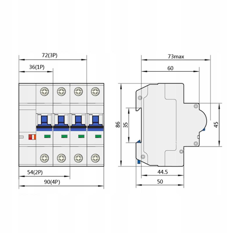 Controlled fuse 2x 16A ZigBee TUYA En measurement