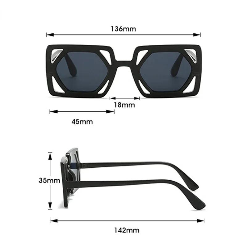 Retro Oversized Square Sunglasses Woman Man UV400 Unique Designer Gradient Sun Glasses Y2K Eyewear for Women & Men