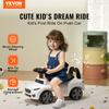 SucceBuy White/Pink Ride On Push Car Classic Kids Ride On Sports Toy Car with Music Steering Wheel for Toddlers Boys Girls