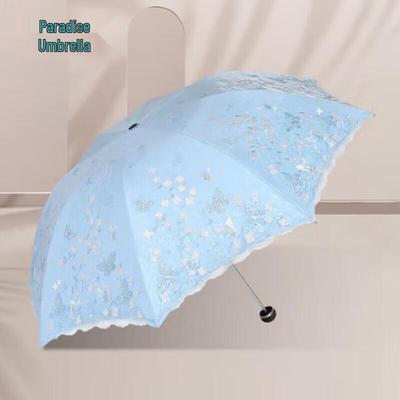 Portable UV Protection Lace Trim Folding Umbrella
