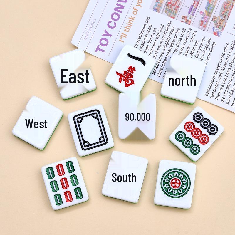 Cartoon Mahjong Resin Ornaments: DIY Hair Clips, Shoe Buckles, Cream Glue Accessories
