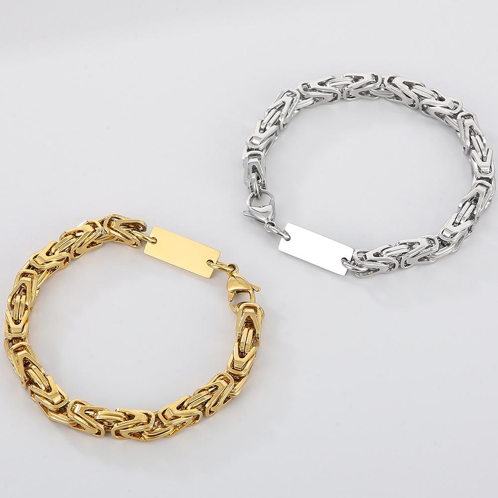 6MM Link Chain Bracelet Necklace Set for Man Waterproof Gold Color 50CM Long Stainless Steel Men's Necklace & Bracelets Jewelry