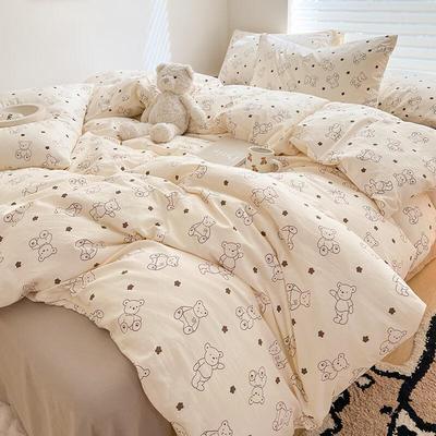 LISM Oso Pequeño Dean 2.0 Dibujos Animados Juego de Ropa de Cama de 4 Piezas