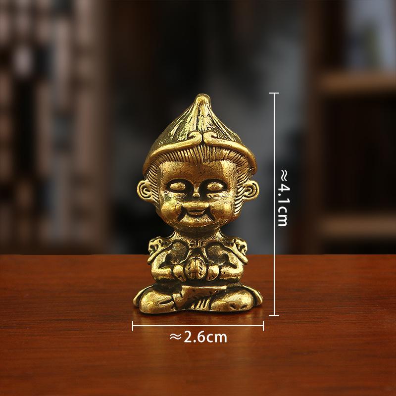 Black Myth Sun Wukong Hellfire Brass Ornament Personalized Retro Zodiac Monkey Desktop Tea Pet Small Bronze Crafts