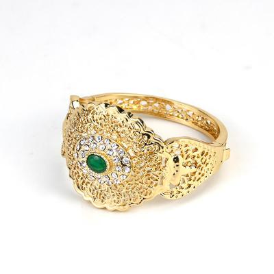 Elegante bracciale rigido color oro per gioielli da sposa da donna, regalo per sposa in metallo cavo