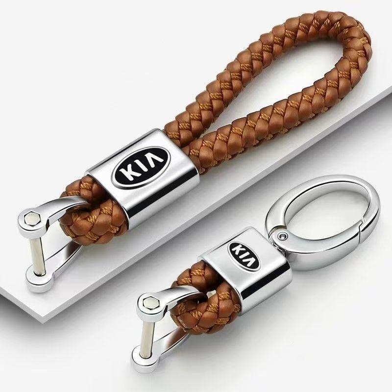 UQQV8 For Kia Rio Ceed Sportage Cerato Soul Picanto Metal/Leather Car Styling Keychain Accesspries key ring auto styling car decor