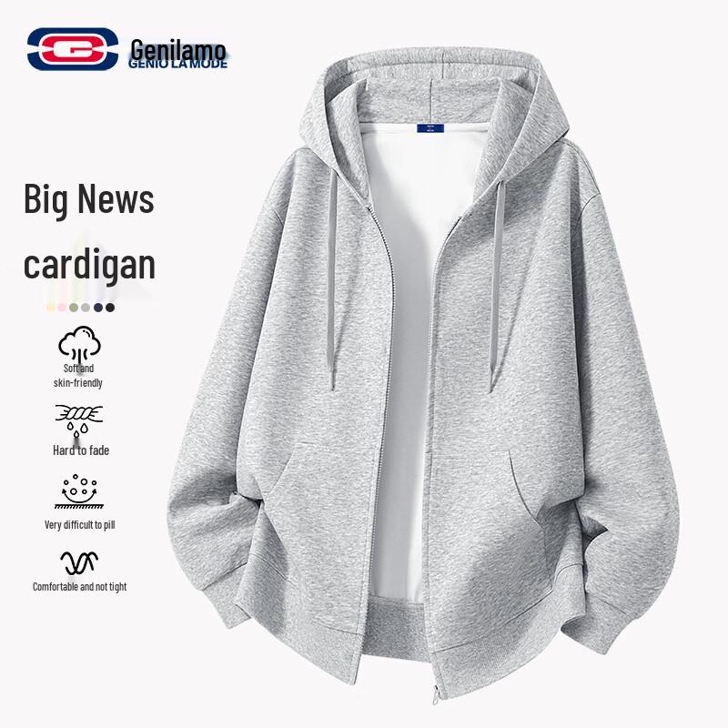 

GENIOLAMODE Men s Casual Hooded Cardigan M