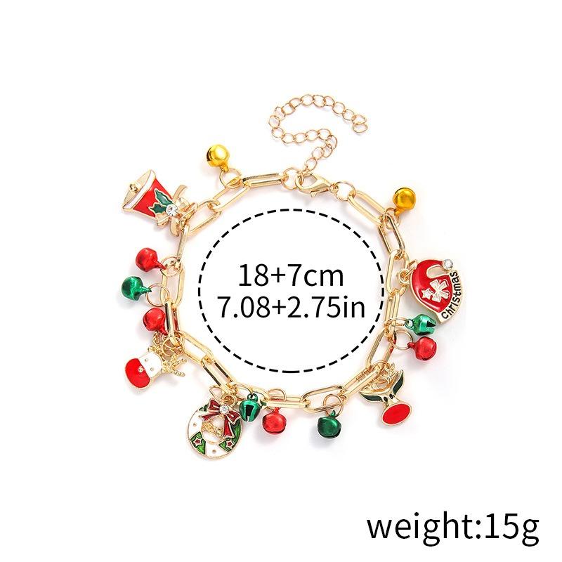 Christmas Bracelet Bell Pearl Jewelry Snowflake Elk Pendant Bracelet Christmas Bracelet Festive Ornaments