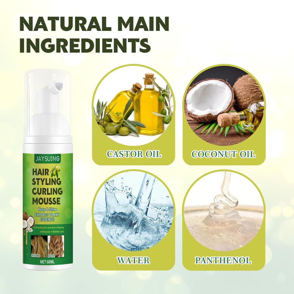 Spumă pentru Sculptat Părul 60ml Profesională Cremă pentru Coafat Părul Ondulat Natural Pufos Booster de Bucle Definire Produse pentru Îngrijirea Părului Femei