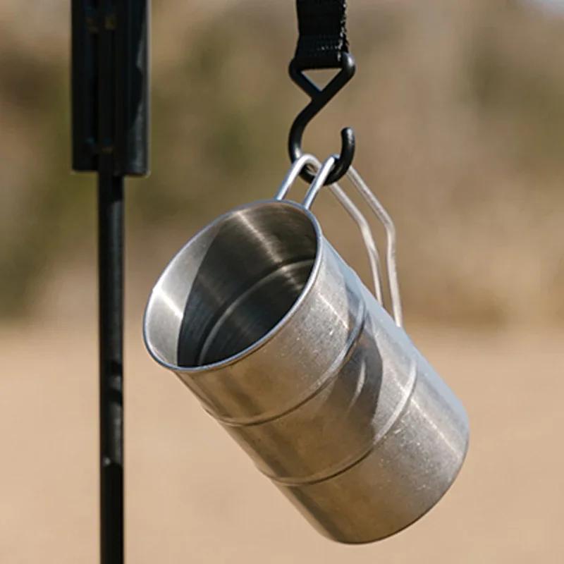 Stainless Steel Mug Outdoor Travel Picnic Camping Cup Travel Coffee Mug Beer Tumbler Metal Milk Tea Mug Water Drinking Cup 370ML