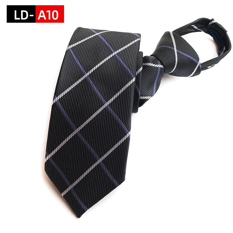 Cravată de afaceri pentru bărbați de 8 cm, cu fermoar, cravată cu nod leneș, decorațiuni occidentale