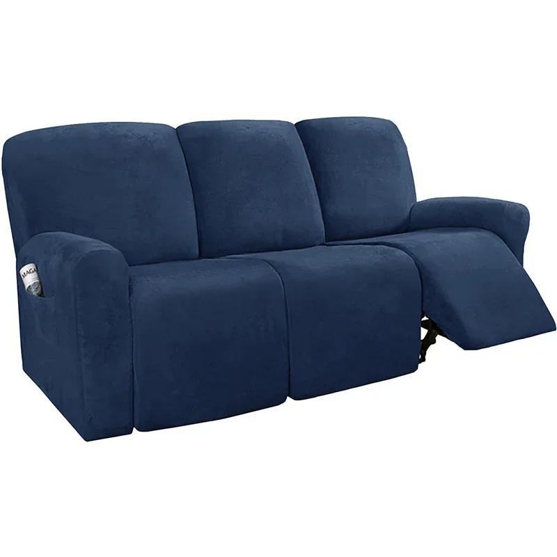 

1 2 3 Seater Velvet Recliner Sofa Cover Elastic Sofa Protector Relax Armchair Covers Couch Cover Stretch Slipcovers 1 seater