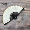 Mini składany wachlarz z frędzlami Lekki papierowy wachlarz ręczny w stylu chińskim Przenośny letni wachlarz chłodzący Dekoracja Akcesoria do kostiumu na imprezę