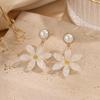 Spring and summer vacation style flower acrylic earrings ins petal earrings island vacation accessories