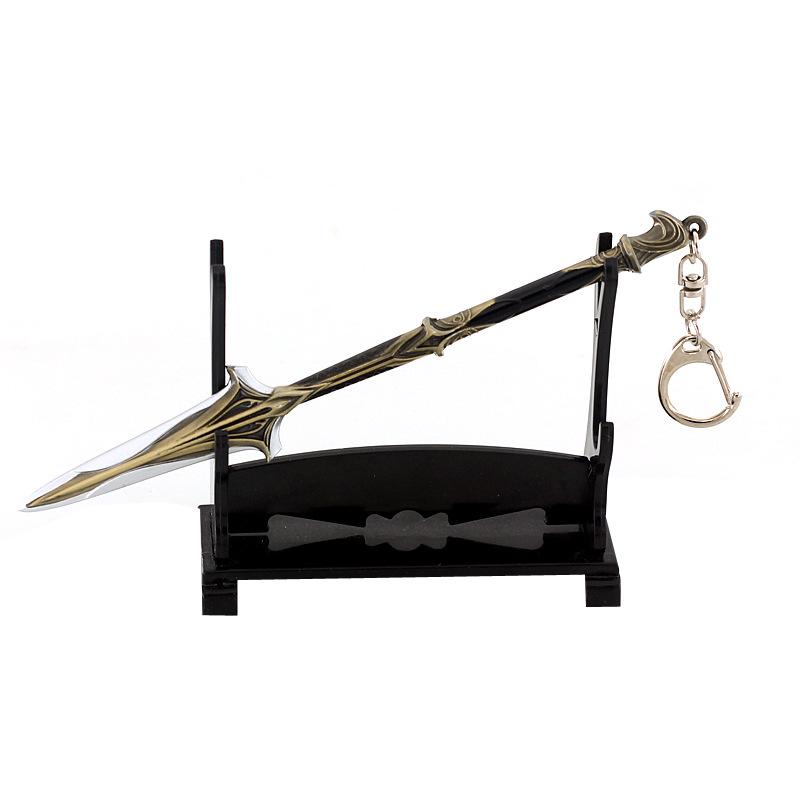 16cm Speer des Leonidas AC Assassin Spiel Zubehör Metalllanze Waffenmodell Schlüsselanhänger Spielzeug für männlichen Jungen Dekoration Handwerk Ornament