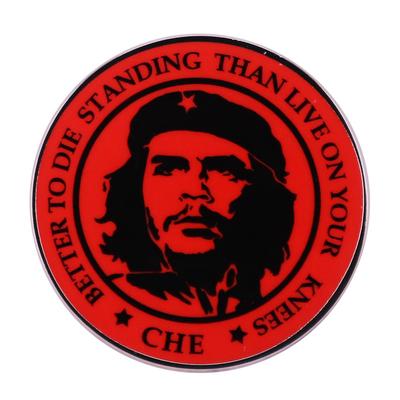 Spilla della Rivoluzione Cubana Guerriglia Socialista Comunista Che Guevara Spilla con bottone rosso Spilla in smalto duro