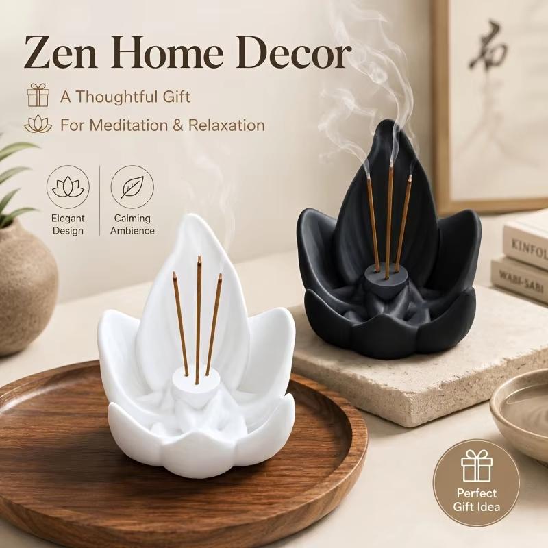 Creative Lotus-Shaped Incense Holder, A Household Fragrance Decoration Item, Helps Emotions And Purify The Air, Aiding In Sleep