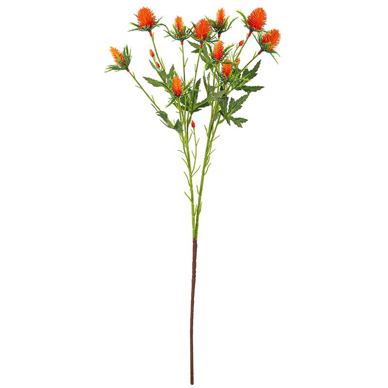 1PC Single Stem Lifelike Multi-Head Durable Plastic Natural-Appearing Flower Elegant Eryngium Lightweight 69cm