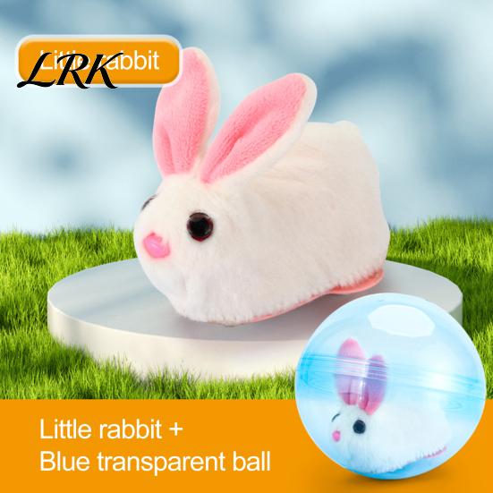Outdoor Play Animal Toy Electric Automatic Rolling Hamster Ball, Ball with Plush Rabbit Inside, Simulation Interactive Toy, Gift for Toddlers