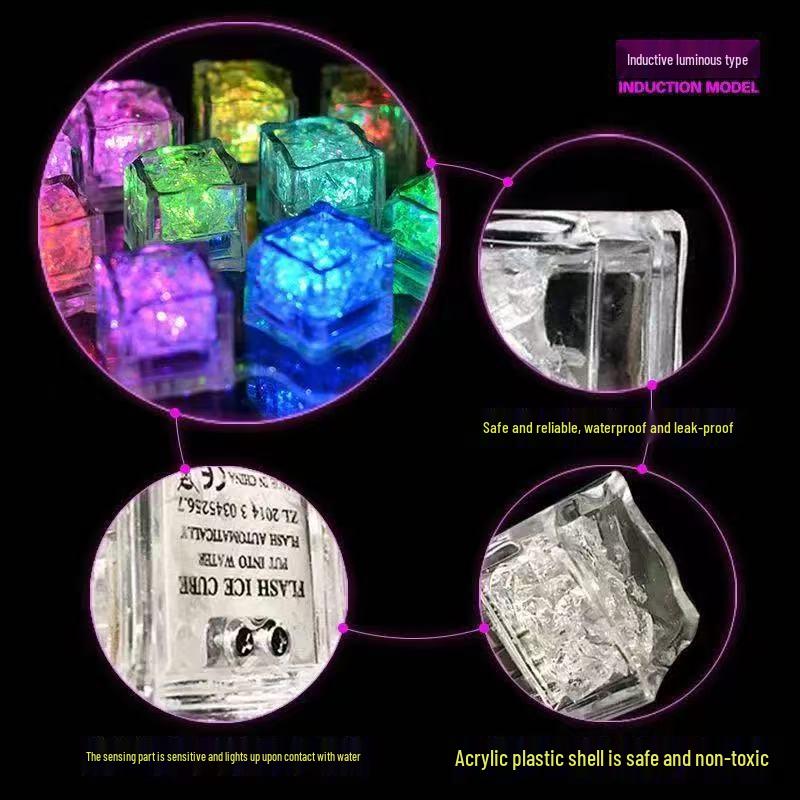 Magic Colorful Luminous Ice Cubes: Seven-Color Water-Activated Baby Bath Toy