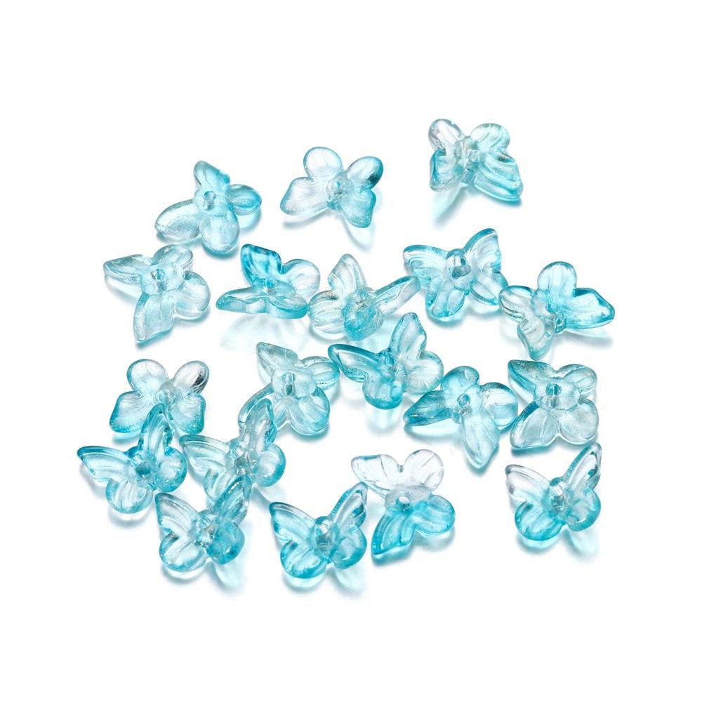 

50pcs/bag Mixcolour Butterfly Shape Glass Bead Seed Beads Loose Beads Bracelet For DIY Jewelry Making Finding Accessories