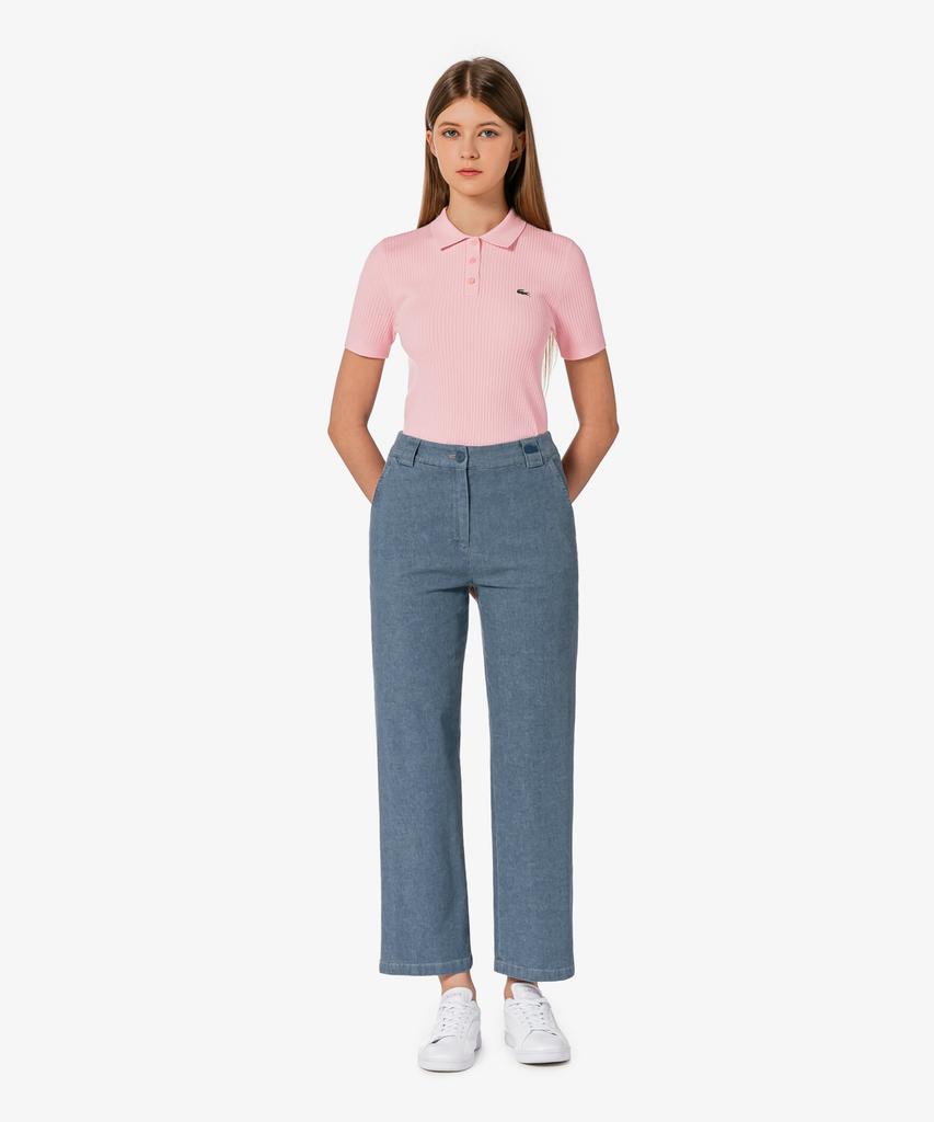 LACOSTE Women'S Rib Knit Sweater Polo Shirt Pf530E-56G Ady