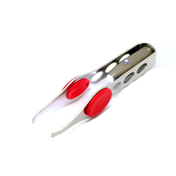 Beauty Tools - LED Eyebrow Clip Tweezers - Metal - 9.5x1.55cm - LR41 Battery Powered