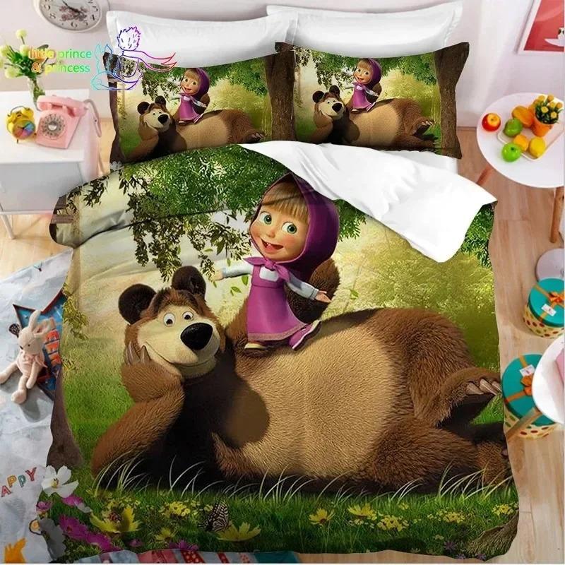 3D Druck Anime Bär Bettwäsche Set, Bettbezug Bettdecke Bettset Steppdecke Kissenbezug, King Queen Twin Größe Jungen Mädchen Erwachsene