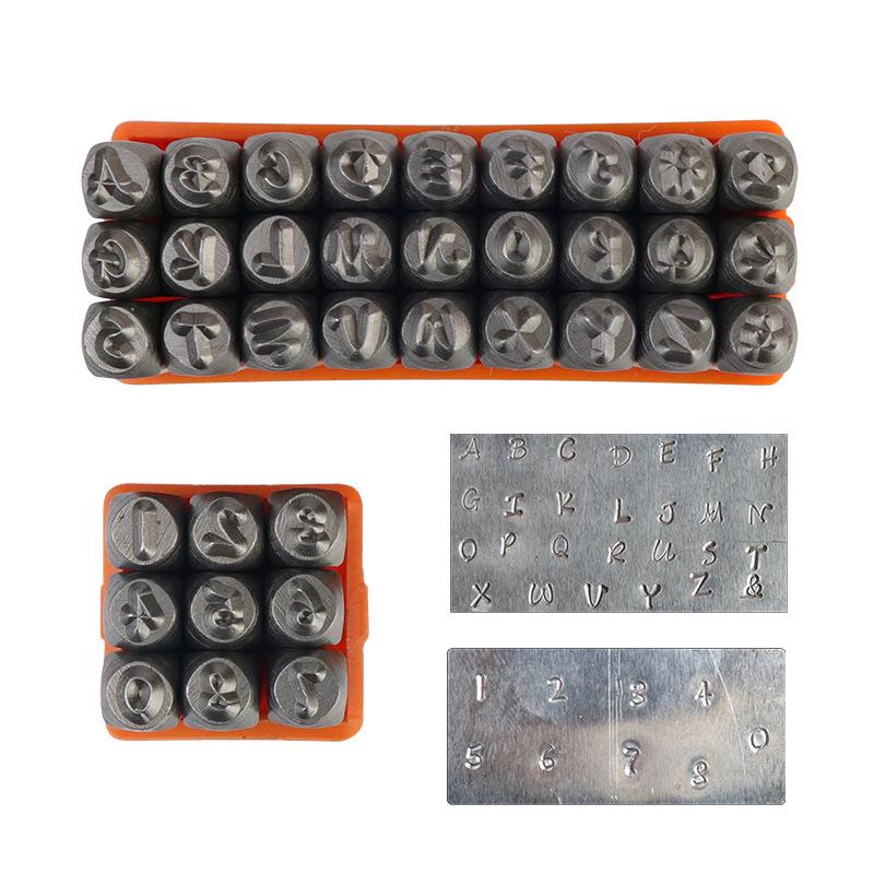 27dílná sada ocelových raznic s uměleckým písmem: Písmeno, Číslo Razník, DIY Dláto & Gravírovací Nástroje