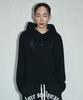 Waffle Henley Neck Hoodie [Black]