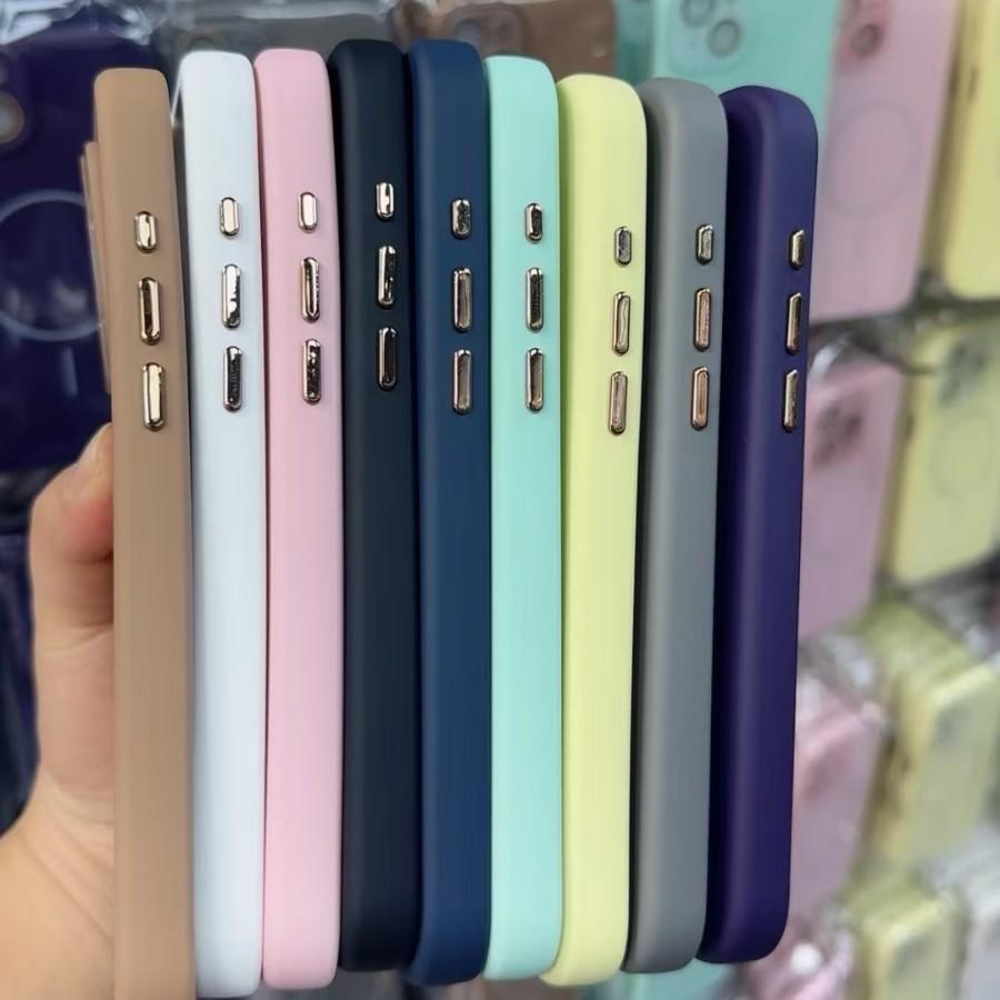 Applicable To IPhone16 Liquid Matte Silicone Thin Circle Magnetic Suction Phone Case Apple 15 Lens Film Full Inclusive Protection Case
