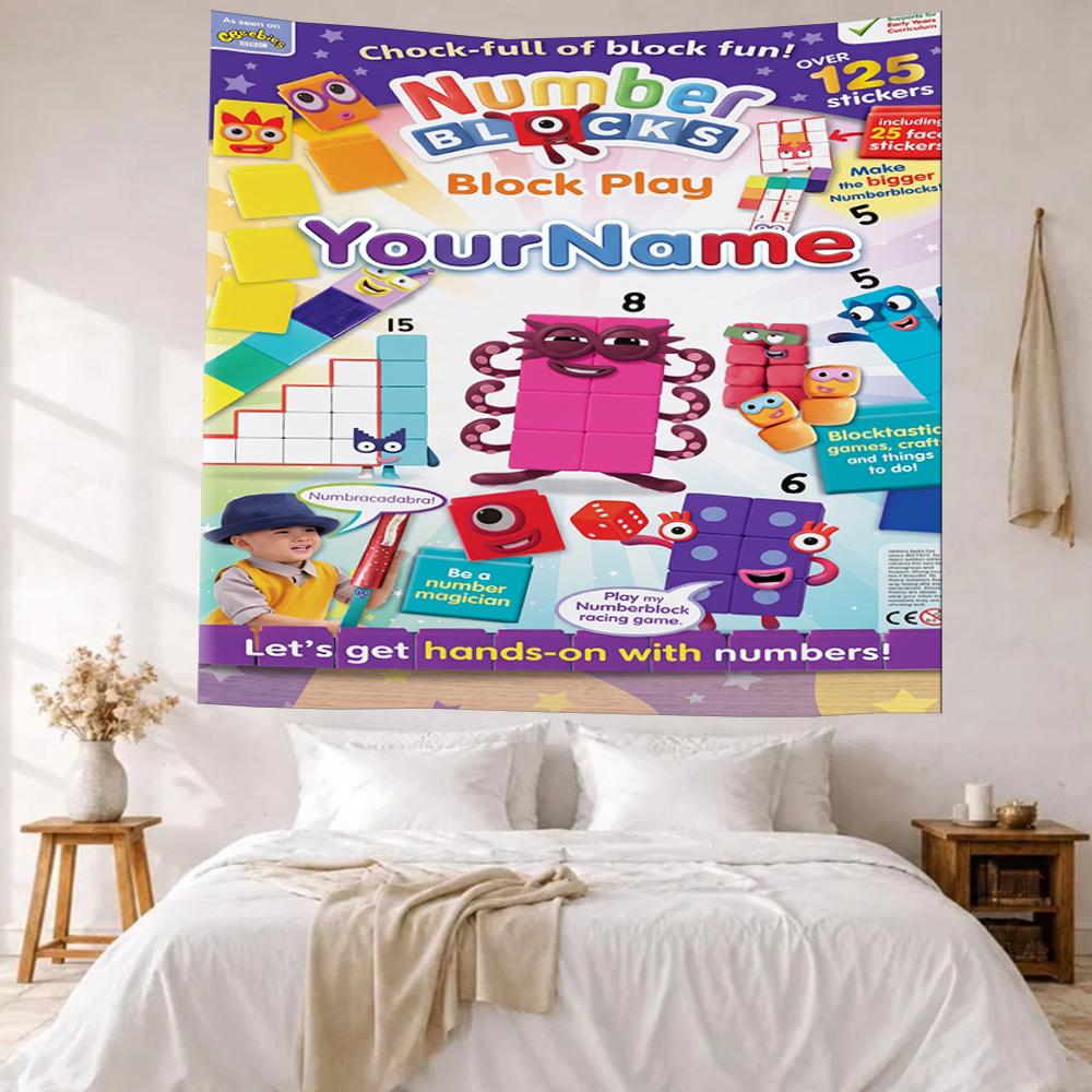 Numberblocks Custom Your Name Wall Decor Tapestry Art For Pet Memorial Birthdaywedding Party Backdrop Family Gift