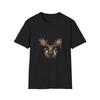 Moose Forest Nature Watercolor Vintage Black Tee Wildlife Graphic T-Shirt