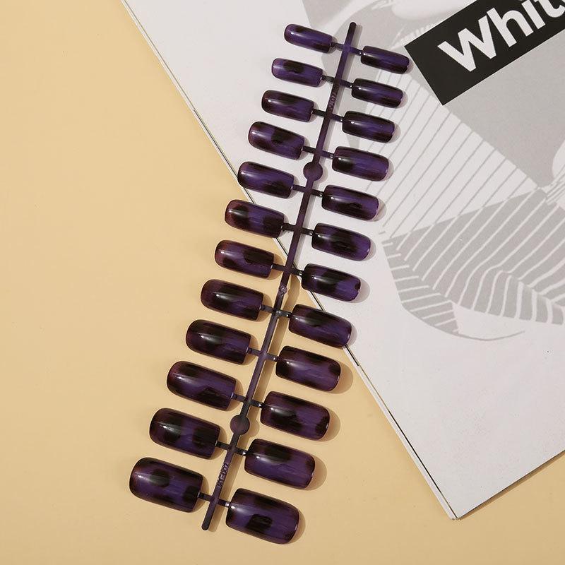 Cat Eye Leopard Striped Nail Art Patch Wearing Nail Finished Strip 24 Pieces of Fake Nails