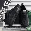 Mode Herren Lederschuhe Dicke Sohle Freizeitschuhe Outdoor Rutschfest Sport Wanderschuhe Trendige Herren Sneaker