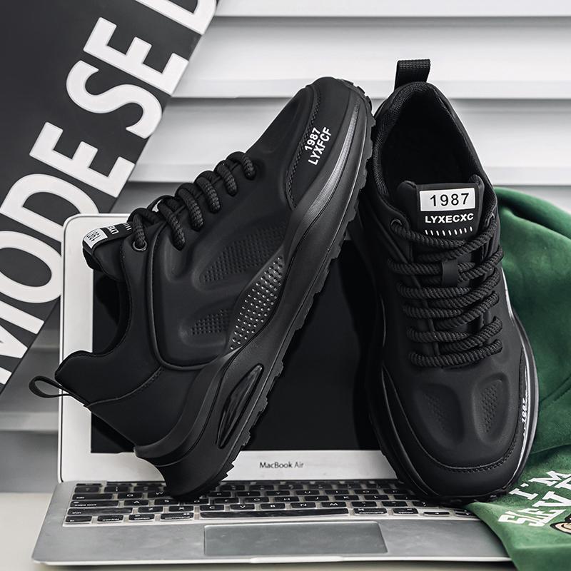 Mode Herren Lederschuhe Dicke Sohle Freizeitschuhe Outdoor Rutschfest Sport Wanderschuhe Trendige Herren Sneaker